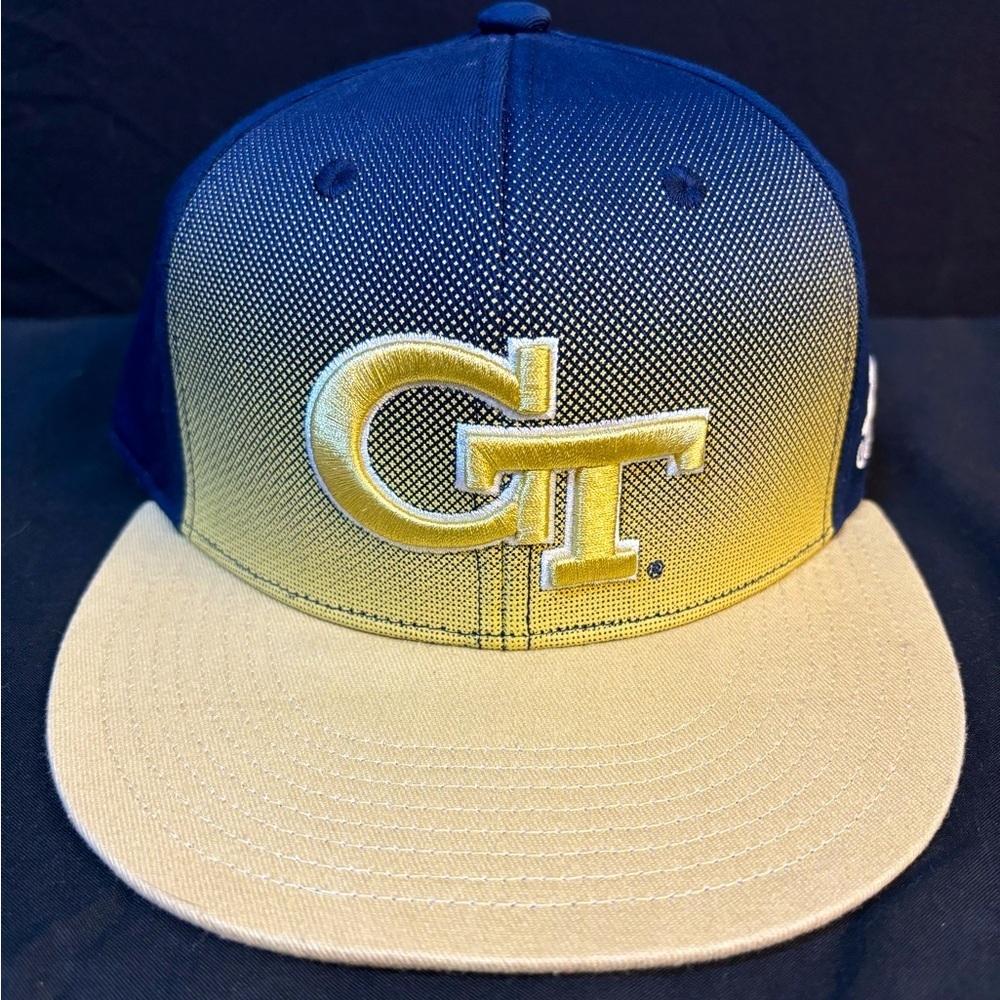 GT Adidas Georgia Tech Logo Hat Navy Gold Adjustable Velcro One Size